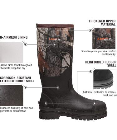 HISEA Men's Neoprene Rubber Insulated Work Boots with Camo Design - Buy Online on GoSupps.com