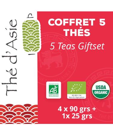 Khla - Box of 5 Organic Loose Teas - 5 Metal Boxes - Gift Box to Offer - Oolong Pai Mu Tan Breakfast OP Sencha & - Buy Online on GoSupps.com