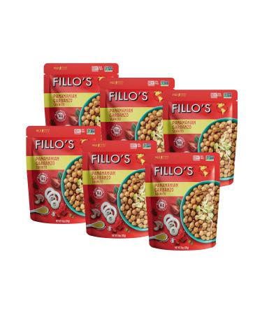 FILLOS Panamanian Garbanzo Beans, Ready to Eat Sofrito Beans, 6 Count, 10 Ounces Each, Seasoned with Fresh Vegetables, Microwavable, Non-GMO, Vegan, Plant Protein