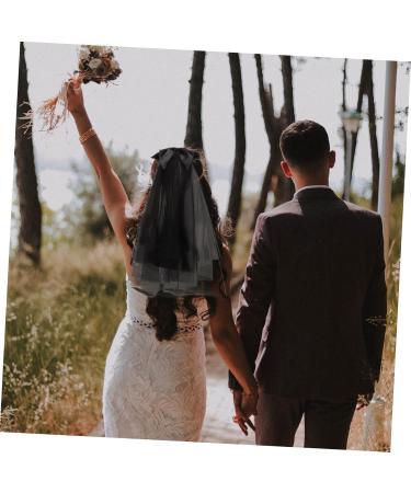 DOITOOL halloween custom veil bridal shower veil bride accessories for bachelorette party halloween wedding veil veil decorations accessories Wedding dress Shawl style satin - Buy Online on GoSupps.com