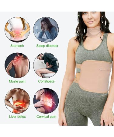 Reusable Organic Castor Oil Pack for Waist & Thyroid | Detox & Comfort Sleep | Adjustable Khaki Design - Buy Online on GoSupps.com