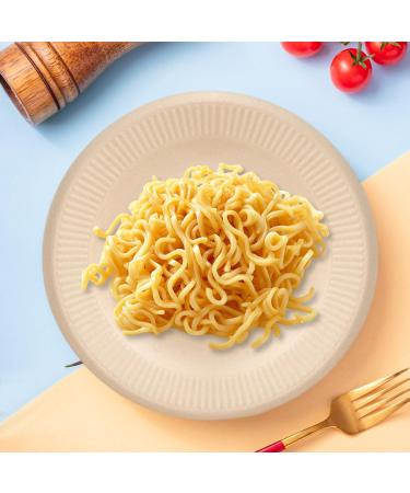 kurriuwu Disposable Plate Set Environmentally Friendly Plates 50pcs 7-inch Degradable Food Grade Wedding Birthday Paper Dinner Cake Dessert Ice Cream Meal Dish Khaki - Buy Online on GoSupps.com