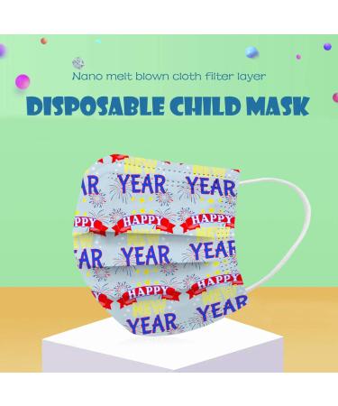 BEUU 10PCS Kid Outdoor Gear 2021 Happy New Year Disposable 3-Ply Disposable Face Mack Face Covering Bandana for Outdoor - Buy Online on GoSupps.com