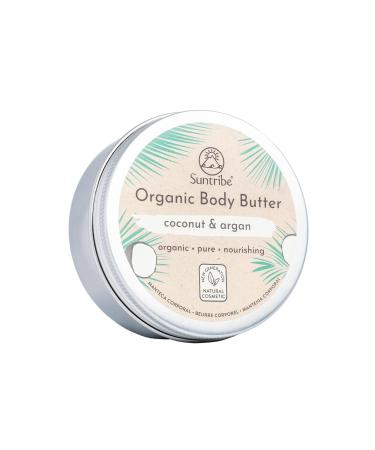 Suntribe bio -body butter coconut & argan - 150 ml 100% organic & natural perfume -free - nourishing & moisturizing - minimalist formula zero waste (very) dry/sensitive skin