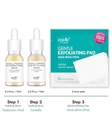 Epielle Power Serum Duo 3 Pack | Hydrating & Soothing Serums & 2 Soothing Toner Pads | Korean Skincare Spa Gifts for Women - Buy Online on GoSupps.com