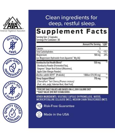 Zenwise Health Probiotic + Kombucha + Sleep - 60 Veg Capsules for Digestive & Sleep Support - Buy Online on GoSupps.com