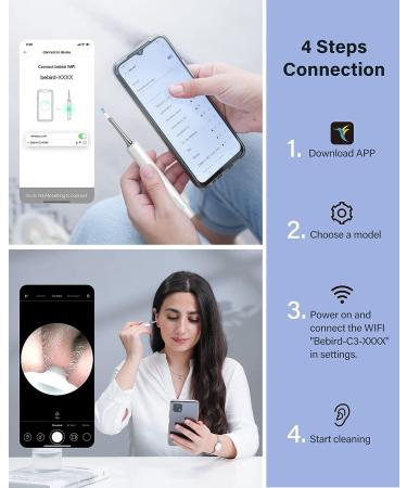 BEBIRD C3 Ear Cleaner - Wireless Otoscope 1080P HD Waterproof Endoscope for Ear Wax Removal - 6 LED Light, Mom Gadgets - White - Buy Online on GoSupps.com