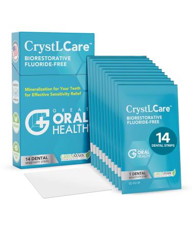 CrystLCare Tooth Sensitivity Treatment for Lasting Relief for Adults & Kids Sensitive Teeth Dental Strips for Nano Hydroxyapatite Enamel Remineralization & Sensitive Tooth Enamel Repair (14 Count)
