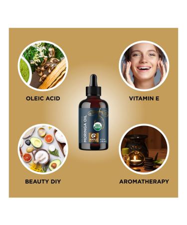 Certified Organic Rosemary & Moringa Oils - USDA Essential Oil for Hair, Skin & Nails - Aromatherapy with Cold Pressed Virgin Moringa Oil - Buy Online on GoSupps.com