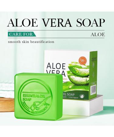 Aloe Vera Soap Bar - Natural Soap Bar - Aloe Vera Organic Soap Bar - Moisturizing Hydrating Refreshing Clean Pore Dirt - Smooth Tender Firm Lift Plump Restore Elasticity - Aloe Vera Bar Soap Rich Foam - Buy Online on GoSupps.com