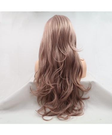 Drag Queen Synthetic Lace Front Wigs - Smoky Pink & Milky Lavender | Natural Hairline | Long Wave Cosplay Wigs for Women - 26 - Buy Online on GoSupps.com