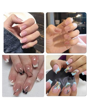 Bellelfin 5 Set Nude French Design Press on Nails - 120pcs Medium Square Short Round Fake Nails for Women and Girls - Buy Online on GoSupps.com