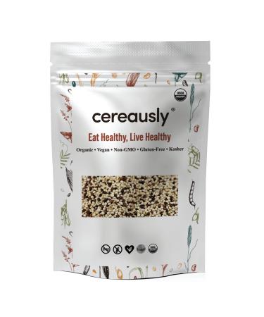 CEREAUSLY Organic Tri-Color Quinoa in Bulk | 4 Lb | Bolivian | Royal | NON-GMO | Kosher | Gluten-Free | Vegan