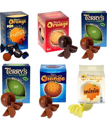 6 x Mixed Terry's Chocolate Orange Selection Gift Boxes - Milk White Dark Mint Truffles Chocolate Boxes