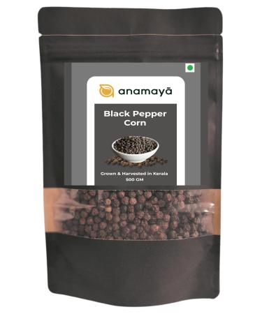 Black Pepper Corns by Anamaya | Black pepper Whole | Sabut Kali Mirch | Pure and Natural | Grown and Harvested in Meghalaya North East India | Packed in reasealable standup zipper pouch | 500 Gms (2)
