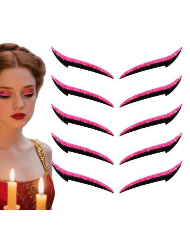 Autocollants Eye Liner R utilisables Patch Maquillage Fard Paupi res | 10 Pi ces Autocollants Maquillage Yeux R sistants l'Eau Bandes Longue Tenue pour Femmes Rose