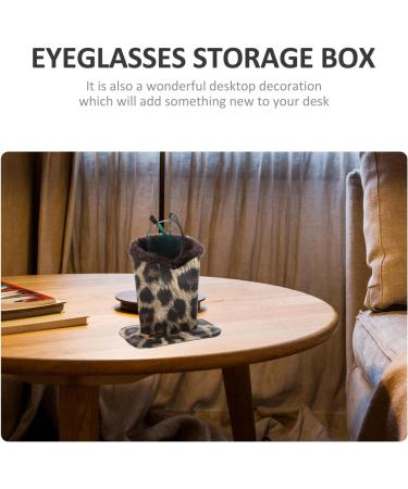 Milists Plush-Dressed Anti-Scratch Leather Glasses Holder - Silver Leopard for Desks & Bedside Tables | Shop Internationally - Buy Online on GoSupps.com