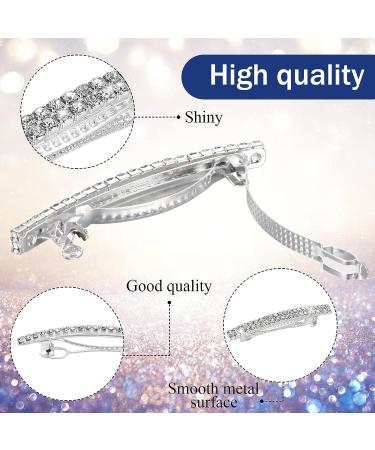 16-Piece Rhinestone Hair Barrettes - Silver Metal Spring Hair Clips for Women and Girls - Buy Online on GoSupps.com