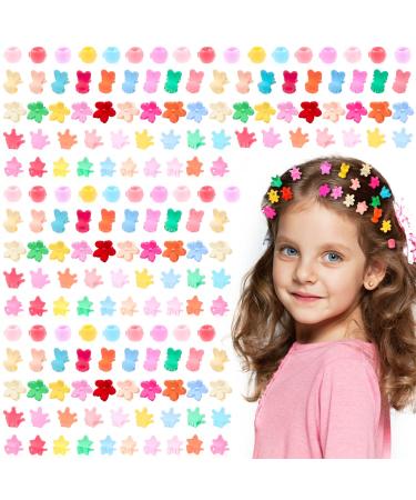100PCS Baby Girls Hair Claw Clips Various Shapestiny Cute Small Hair Accessories For Kids Toddlers Little Girls Hair Tiny Clips Pins Clamps Flower Hair Decorations For Thick Hair
