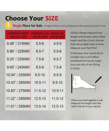 Carbon Fiber Insoles for Turf Toe & Foot Fractures | Sports Hiking & Running - 275 mm | Best Post-Op Shoe Alternative - Buy Online on GoSupps.com