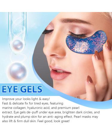 FRDUGAEye Mask Under Eye Masks Natural Collagen Patches - Pearl Pads Moisturizing Care Anti Aging Gels Tighten Skin Relieve Dark Circles Bags Eye Puffiness Fine Lines 12 Pairs - Buy Online on GoSupps.com