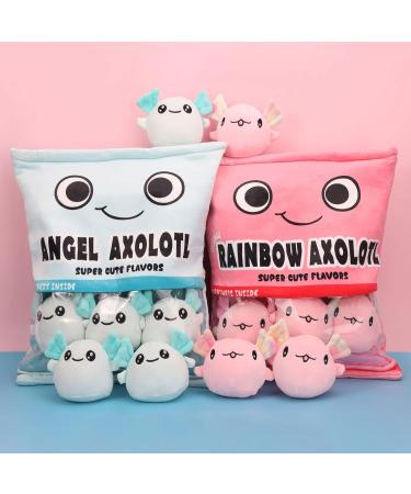 HXPLN Cute Snack Pillow Axolotl Plush Doll - Kawaii Pudding Cushion Gift for Kids - 6 Blue Axolotls Included - Buy Online on GoSupps.com