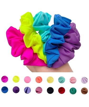 Simnice Waterproof Neon Swim Scrunchies - 16 Colors, Water-resistant Hair Ties for Women and Girls - Buy Online on GoSupps.com