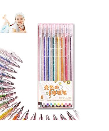 Strengthfully Glitter Gel Pen Set 1.0 Mm Strengthfully Gel Pen Markers Set Glitter Gel Pens for Adult Coloring Book with Case Multicolor Glitter Gel Pens for Writing 8pc