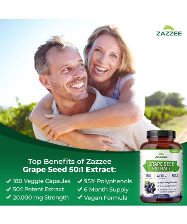 Zazzee Herbal Cardio Support Bundle | 50:1 Grape Seed Extract Capsules Plus USDA Organic Garlic Capsules | Non-GMO Vegan & ISO Lab Tested - Buy Online on GoSupps.com