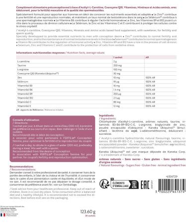 ISN - Fertilia Conception Homme - Dietary supplement based on Carnitine Coenzyme Q10 & vitamins - Promotes normal fertility & reproduction in humans - 30-day cure - Buy Online on GoSupps.com