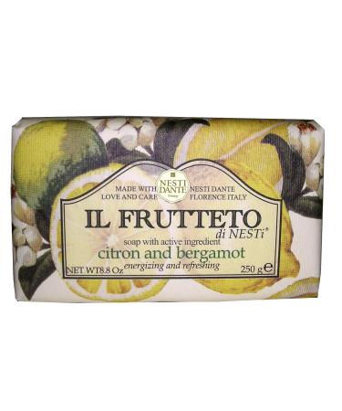 "Cedro e Bergamotto" Energizing Soap with Active Ingredient "Il Frutteto" Line 8.8 Ounces (250g) Packages (Pack of 6) Italian Import