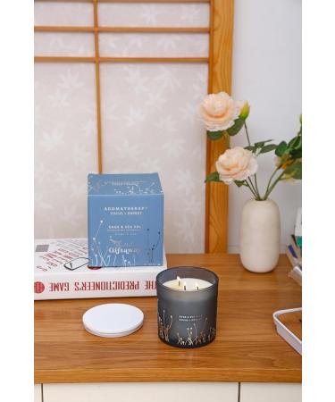 Buy White Sage Sea Salt 3 Wick Candle - 14.5 oz Soy Aromatherapy Candle for Home | Cleansing Energy Sage Scented Candle for Women & Men - Buy Online on GoSupps.com