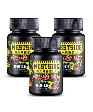 Westside Barbell Smelling Salts, Ammonia Inhalant for Athletes, Weight Lifting, Power Lifting, Increase Focus and Alertness (2 Oz, 3 Pack)