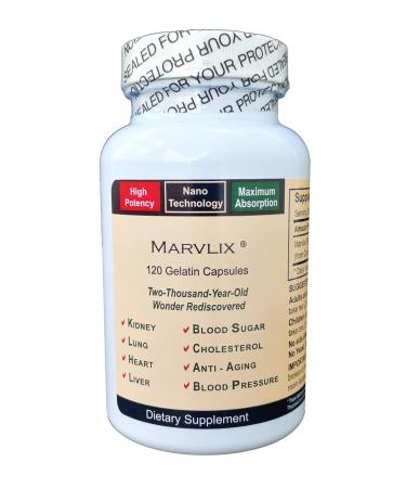 Marvlix - with Cordyceps Sinensis Mushroom Supports Heart Lungs Kidneys Liver - Pure Potent and Bioavailable - 120 Capsules
