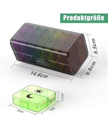 Dohimgio XL 7-Day Pill Box - 2 Evening Compartments 14 Total - Black Medication Organizer for Easy Tablet Dosing & Dispenser - Buy Online on GoSupps.com