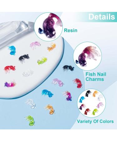 144Pcs Colorful Fish Nail Charms - Kawaii Mermaid & Koi Dangle Lucky Charms for Nail Art, Scrapbooking & Decor - Buy Online on GoSupps.com