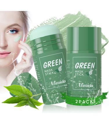 HOWOON Green Tea Mask 2 Pack Green Tea Deep Cleanse Mask Stick for Blackhead Remover Face Moisturizes & Oil Control Purifying Clay Poreless Deep Clean Pore for All Skin Types Men Women