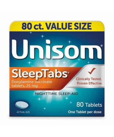 Unisom SleepTabs Nighttime Sleep-Aid Tablets 80 ea - 2pc