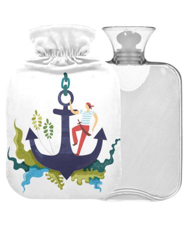 Naanle Funny hot water bottle with cover transparent hot water bottle 2l large hot hot water bottle for bed handfoot warmer pain relief heat and cold therapy