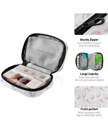 Pfrewn Pill Organizer Case - 7 Day Axolotl Pink Purple Travel Pill Box | Portable Weekly Vitamin & Medicine Holder Pouch - Buy Online on GoSupps.com