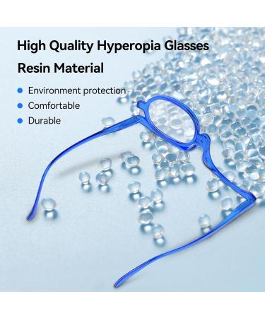 Agate Magnification Makeup Glasses | Rotating Foldable Reading Glasses for Women - Unidirectional Enlargement in Blue - Buy Online on GoSupps.com
