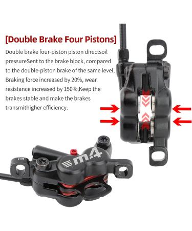MEROCA M4 Four Piston Hydraulic Disc Brakes - Front 800mm / Rear 1400mm - With Adapter for 160mm Rotor - Buy Online on GoSupps.com