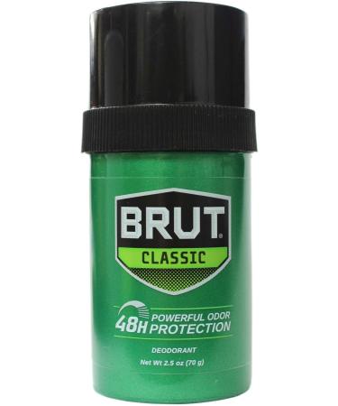 Brut Deodorant 2.25oz Round Solid Classic (66ml) - 3 Pack - Buy Online on GoSupps.com