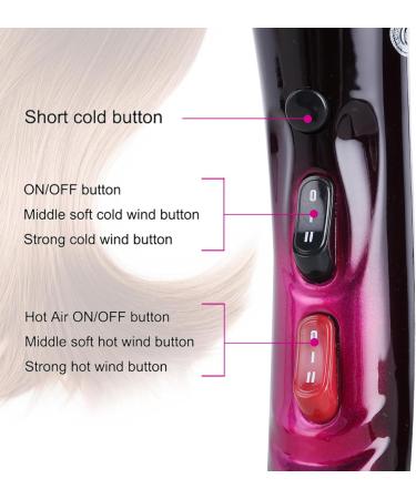 Ionic Hair Dryer 3500W - 3 Heat/2 Speed Settings 2 Nozzles & Diffuser - Professional Home Salon Use in Purple - Buy Online on GoSupps.com