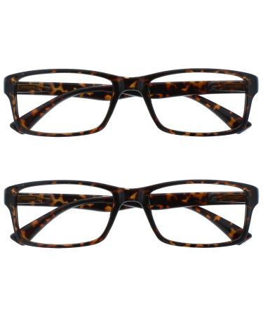 The Reading Glasses Company Brown Tortoiseshell Readers Value 2 Pack Mens Womens UVR2092BR +1.50 Brown Tortoiseshell +1.50 Magnification (Pack of 1) Single