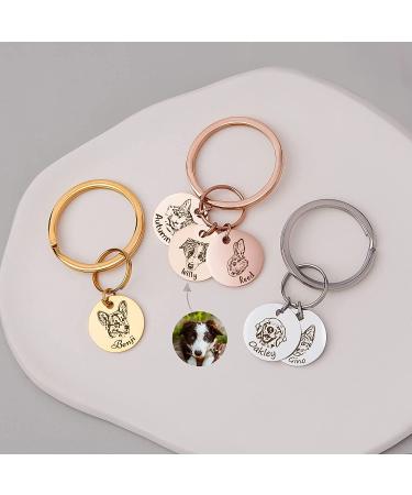 Anavia Personalized Pet Portrait Keychain | Custom Engraved Cat Dog Memorial Keepsake - Buy Online on GoSupps.com