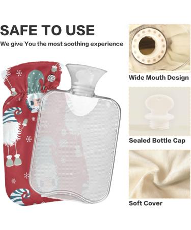 Buy Velvet Christmas Gnome Hot Water Bottle - 1L Pain Relief & Bed Warmer | Soft Cover Hot & Cold Compress - Buy Online on GoSupps.com