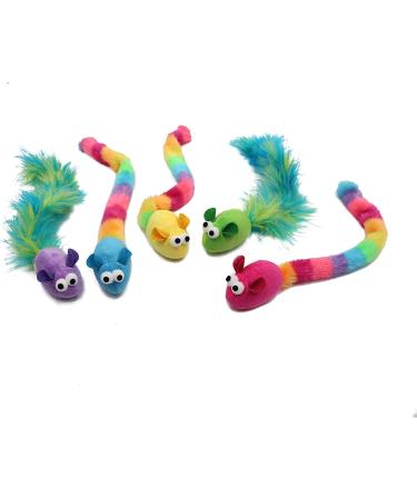 Jumpaws 5 Pack Catnip & Feather Toys - Interactive Multi-Colored Mice with Long Feather Tail - Indoor Cat Accessories for Playtime - Catnip Plush Toys with Natural Feathers & Rattles - Buy Online on GoSupps.com