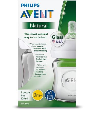 Philips AVENT Natural Glass Baby Bottle  Clear  4 Oz - Buy Online on GoSupps.com