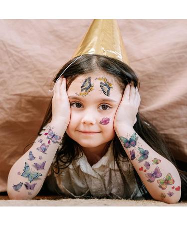 Casciybo Butterfly Temporary Tattoos - 30 Sheets Colorful Flower 3D Butterflies Wings Tattoo Stickers for Women, Kids, Girls - Waterproof Body Art for Birthday Party Supplies - Buy Online on GoSupps.com